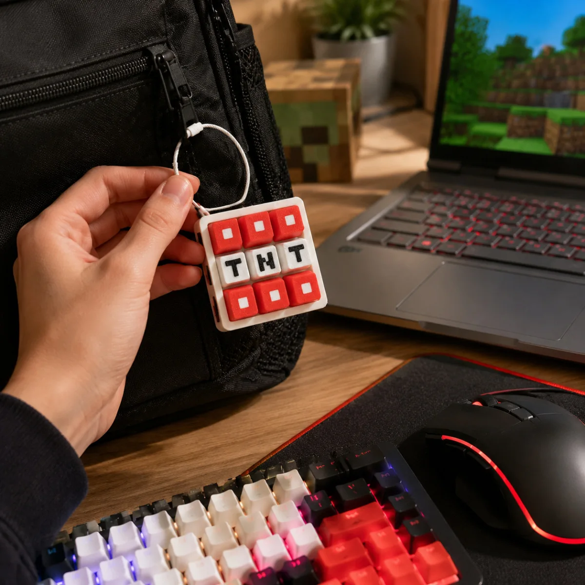 Фото Новый 3D-брелок-подвеска My World TNT Clicker: механическая клавиатура, антистресс, подарок №3