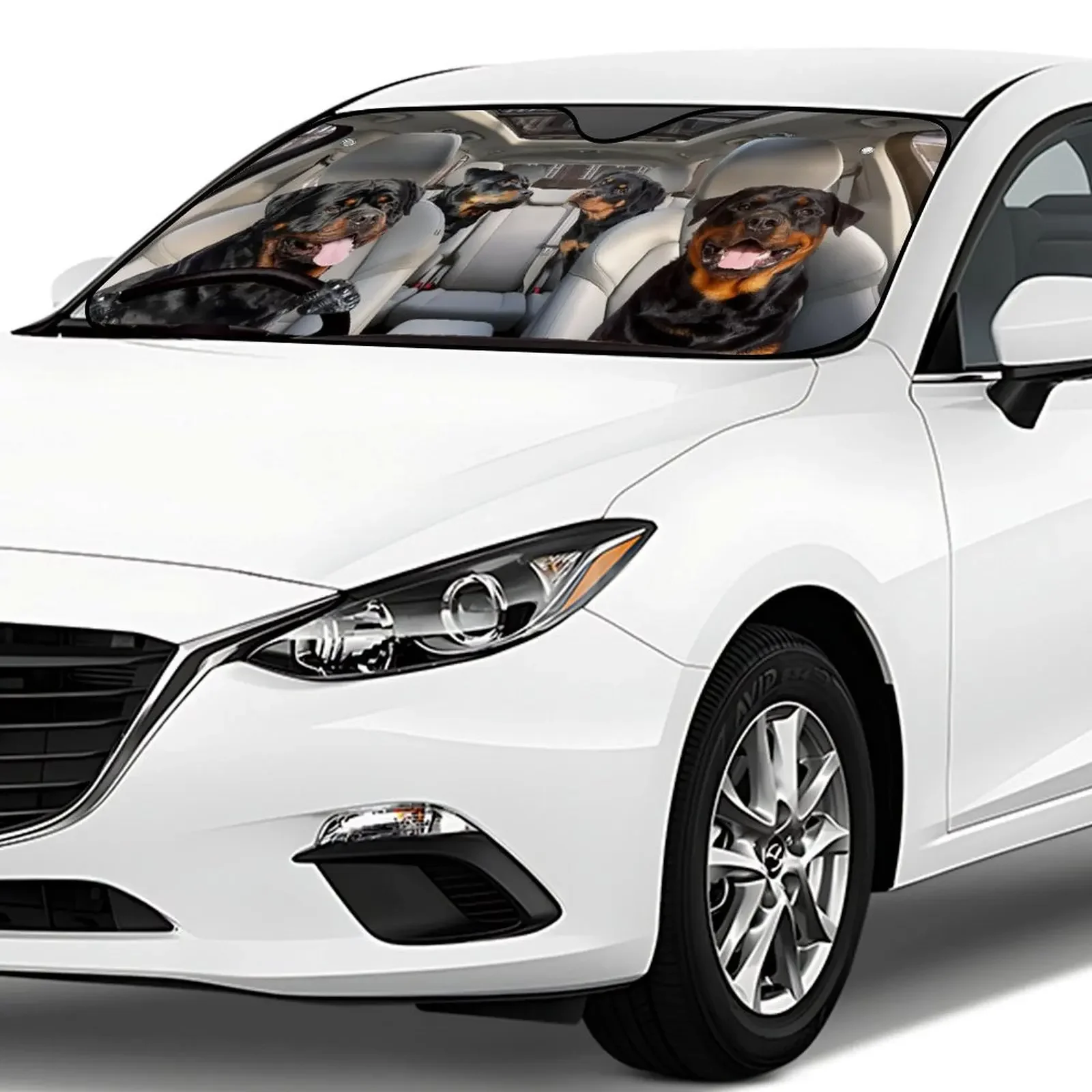 Лидер продаж черная собака с принтом Rottweiler переднее стекло автомобиля