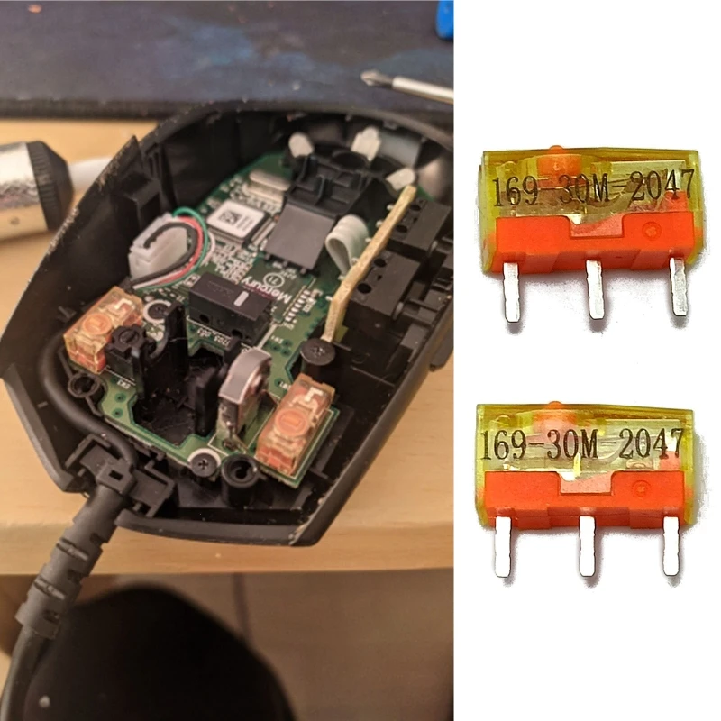 

2pcs/Lot 100% Original TTC Mouse Micro Switch Mice Button Dustproof Gold Contactor 3Pin 30 Million Times Life Pitch