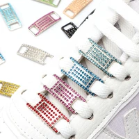 1pair colorful rhinestone laces af1 shoe decoration jeweled sneaker shoe charms girl gift diy shoelaces buckles shoes accesories