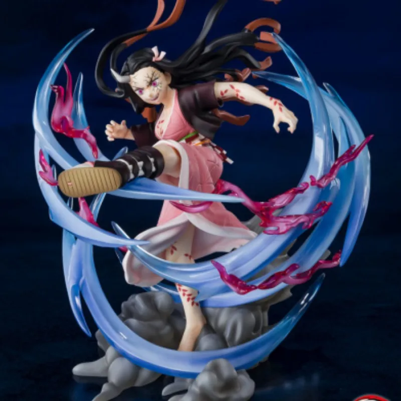 

20cm Anime Demon Slayer Figures Bandai Origianl Figuarts Zero Kamado Nezuko Demon Form Advancing Anime Action Figure Model Toys