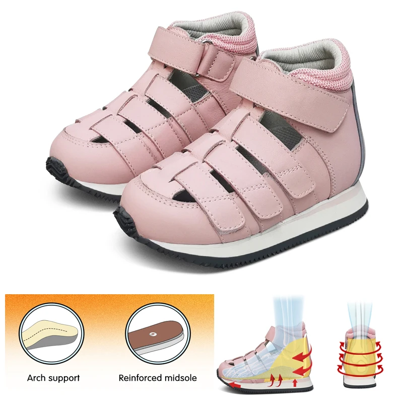 Kids Shoes Children Genuine Leather Sandals Toddler Demin Season Luxury Orthopedic Arch Footwear For 2 To 12Years Girls Boys
