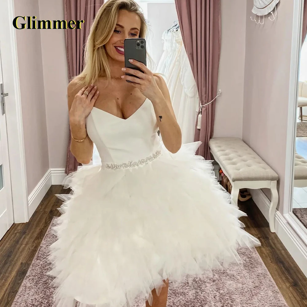 

Glimmer Fancy V-Neck Sleeveless Evening Dresses Formal Prom Gowns Made To Order Quinceanera Vestidos Fiesta Gala Robes De Soiree