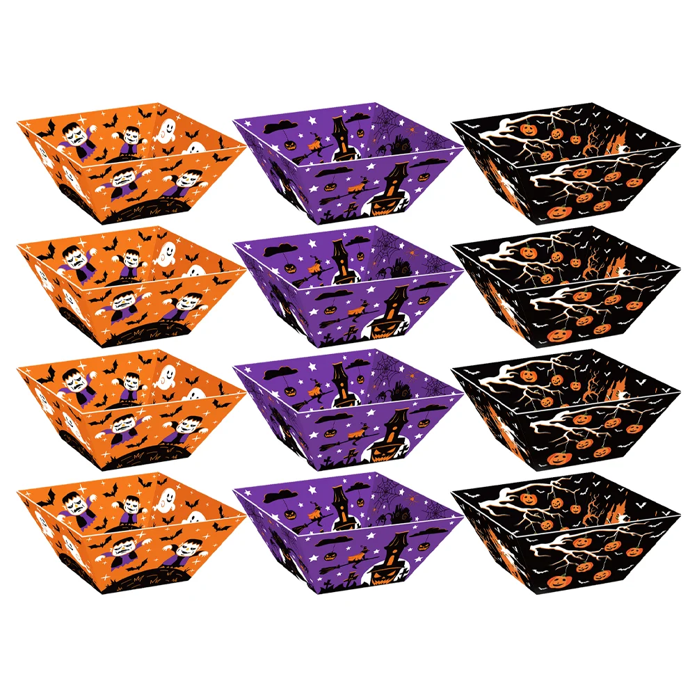 

12pcs Halloween Snack Boxes Party Dessert Snack Boxes Popcorn Chocolate Boxes