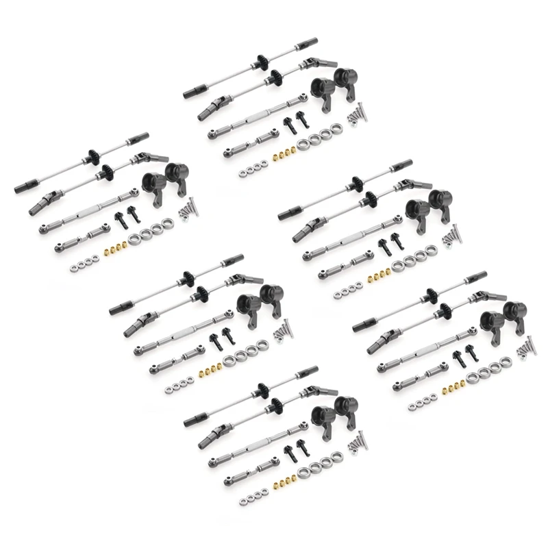 

6X Upgrade Steel Gear Bridge Axle Gear Steering Cup Kit for MN D90 D91 MN99 MN99S 1/12 RC Car Spare Parts,F+R