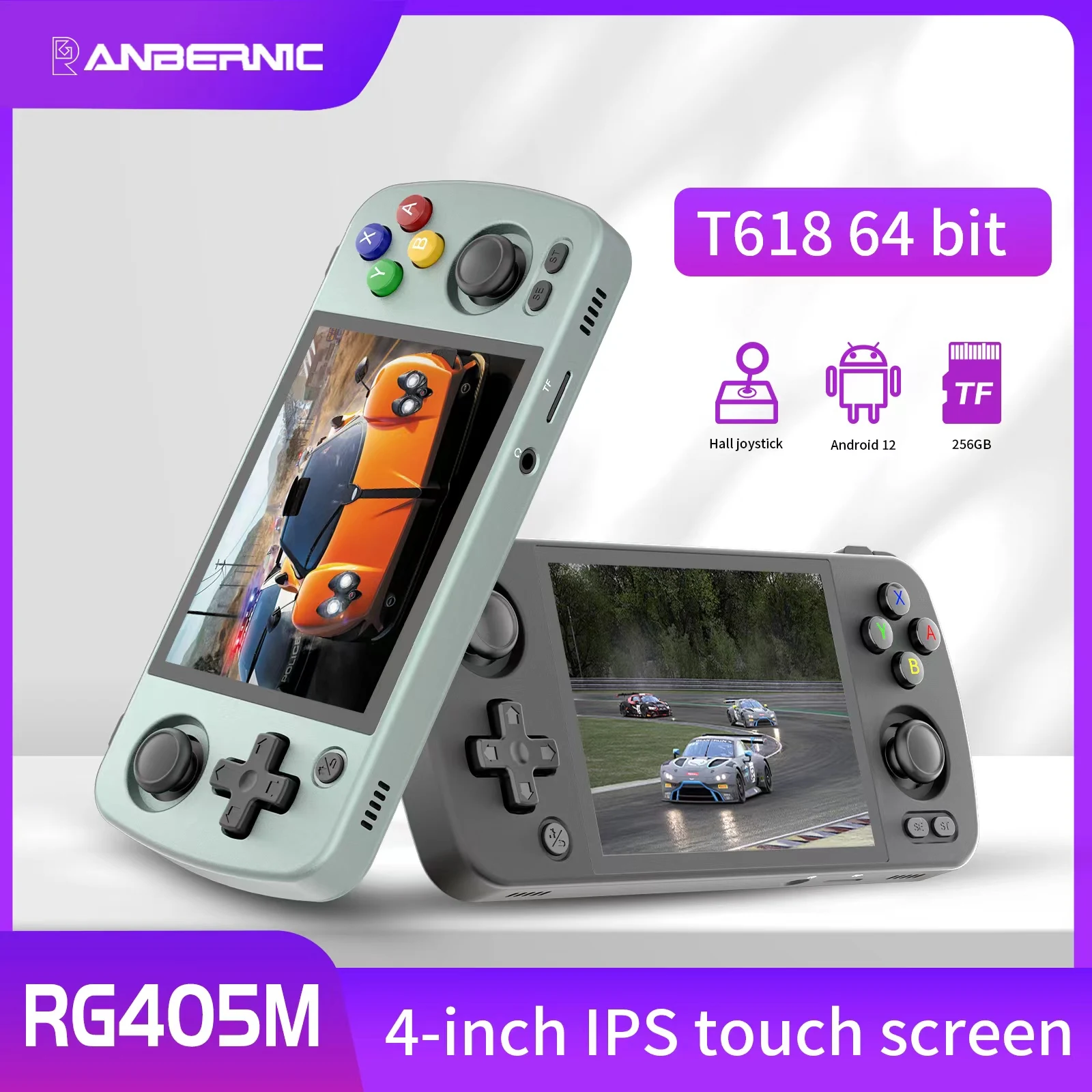 

ANBERNIC RG405M Handheld Game Console 4 inch IPS Touch Screen T618 CNC/Aluminum Alloy Android 12 Portable Retro Player 3000+Game