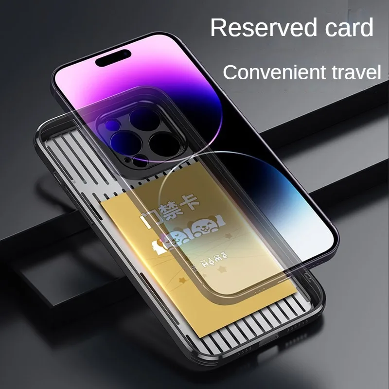 Metal Magnetic Heat Dissipation Phone Case Suitable for iPhone 14 13 12 Pro Max Plus Exposed Label, Full Lens Protection