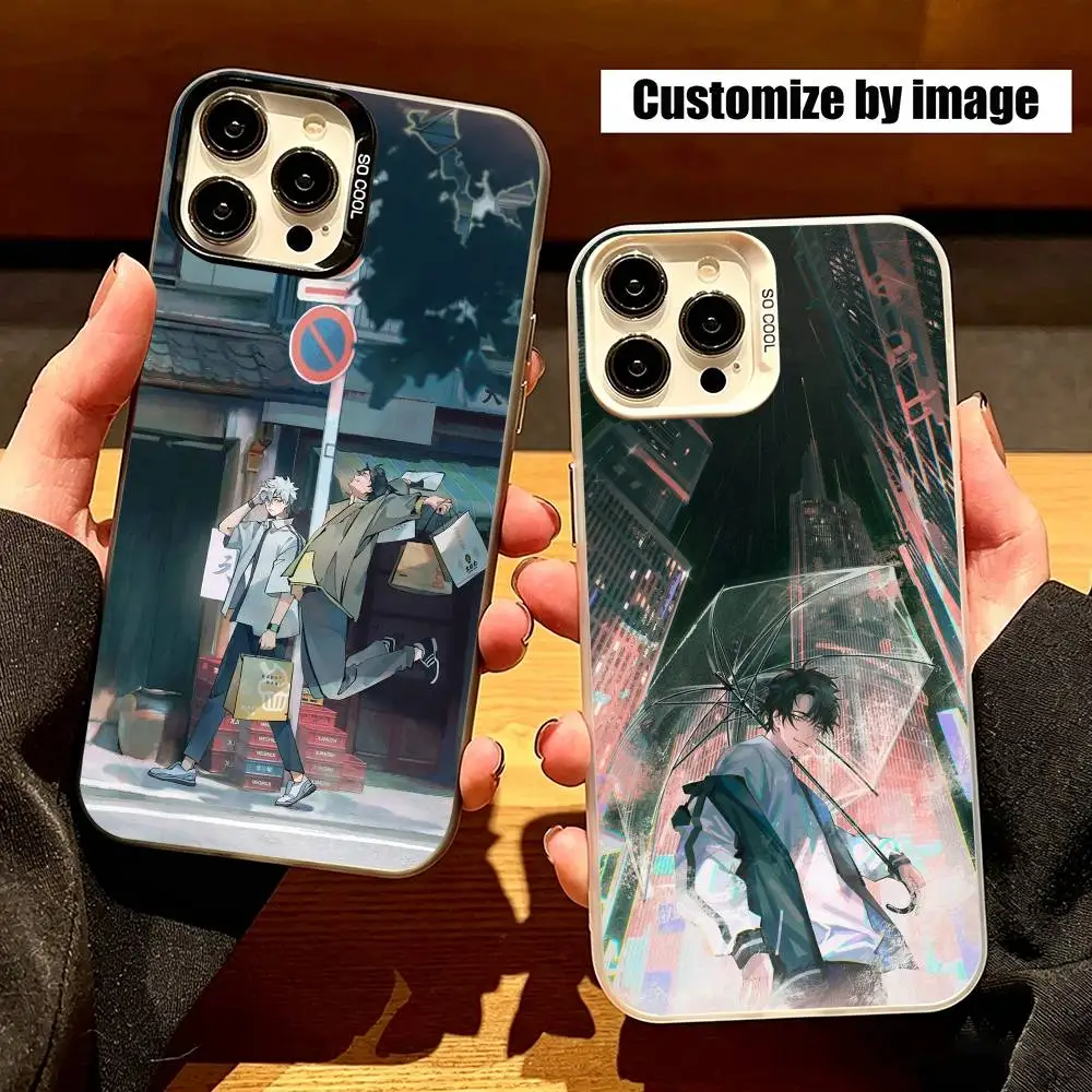 Фото Чехол для телефона Link C-Click Shi Guang Dai Li Ren Anime для iPhone 17, 16, 15, 14, 13, 12 Plus, Pro Max, XS, серый, серебристый, чехол-накладка №1