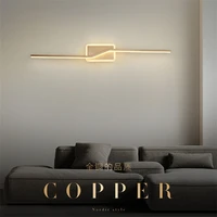all copper nordic wall lamp bedroom living room modern minimalist luxury led bedside lamp aisle background wall mirror lamp