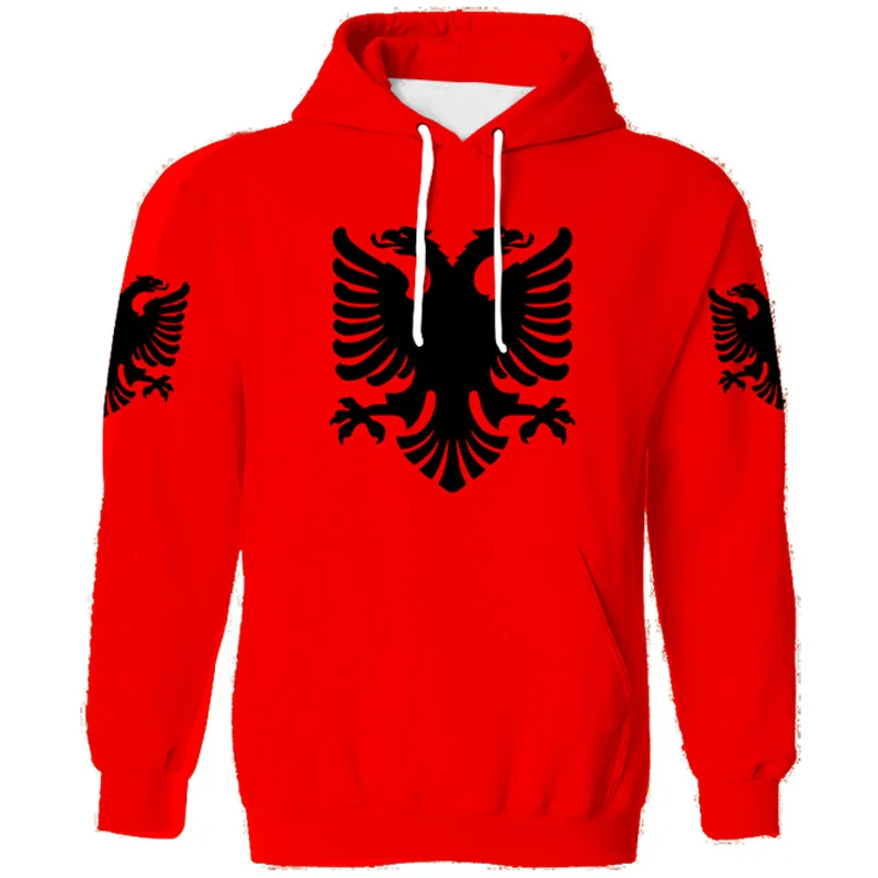 Albania Hoodie Free Custom Name Number Sweatshirt Albanian Eagle Flag Print Text Albania Sports Jersey Coat