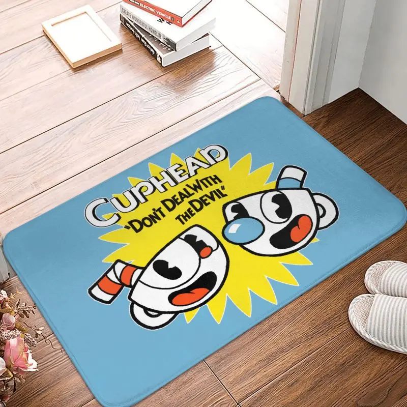 Лидер продаж игровой коврик Cuphead Mugman для входной двери наружный кухонный ванной