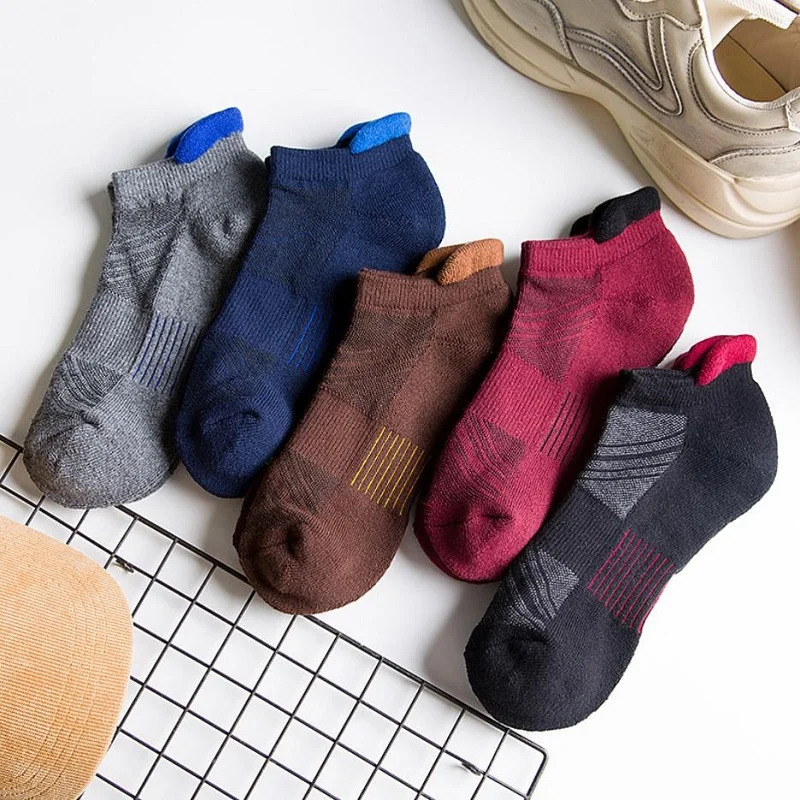 

5 Pairs Cotton Men Ankle Socks Mesh Breathable Absorb Sweat Sports Socks Casual Outdoor Travel Running Basketball Stockings
