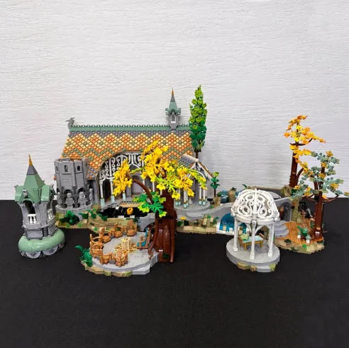 

6167pcs Film Series of the Rings Rivendells Street View Building Blocks Model Compatible 10316 Style Bricks Toy Kid Gifts
