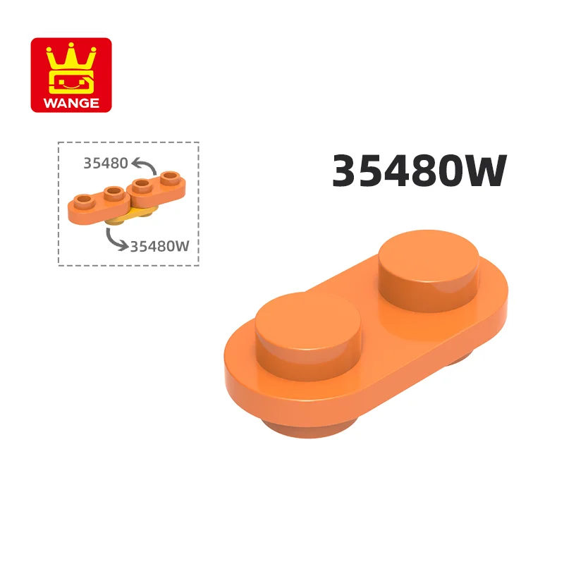 20Wange 35480 100 г/367 шт. Короткие круглые 1 x 2 с открытой шпилькой двухсторонний блок