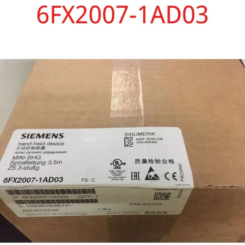 

6FX2007-1AD03 Brand New MINI HANDHELD UNIT 6FX2007-1AD03 FOR SINUMERIK WITH COILED CABLE 3.5 M, 2 CHAN. EMERGENCY STOP, 2 CHAN.