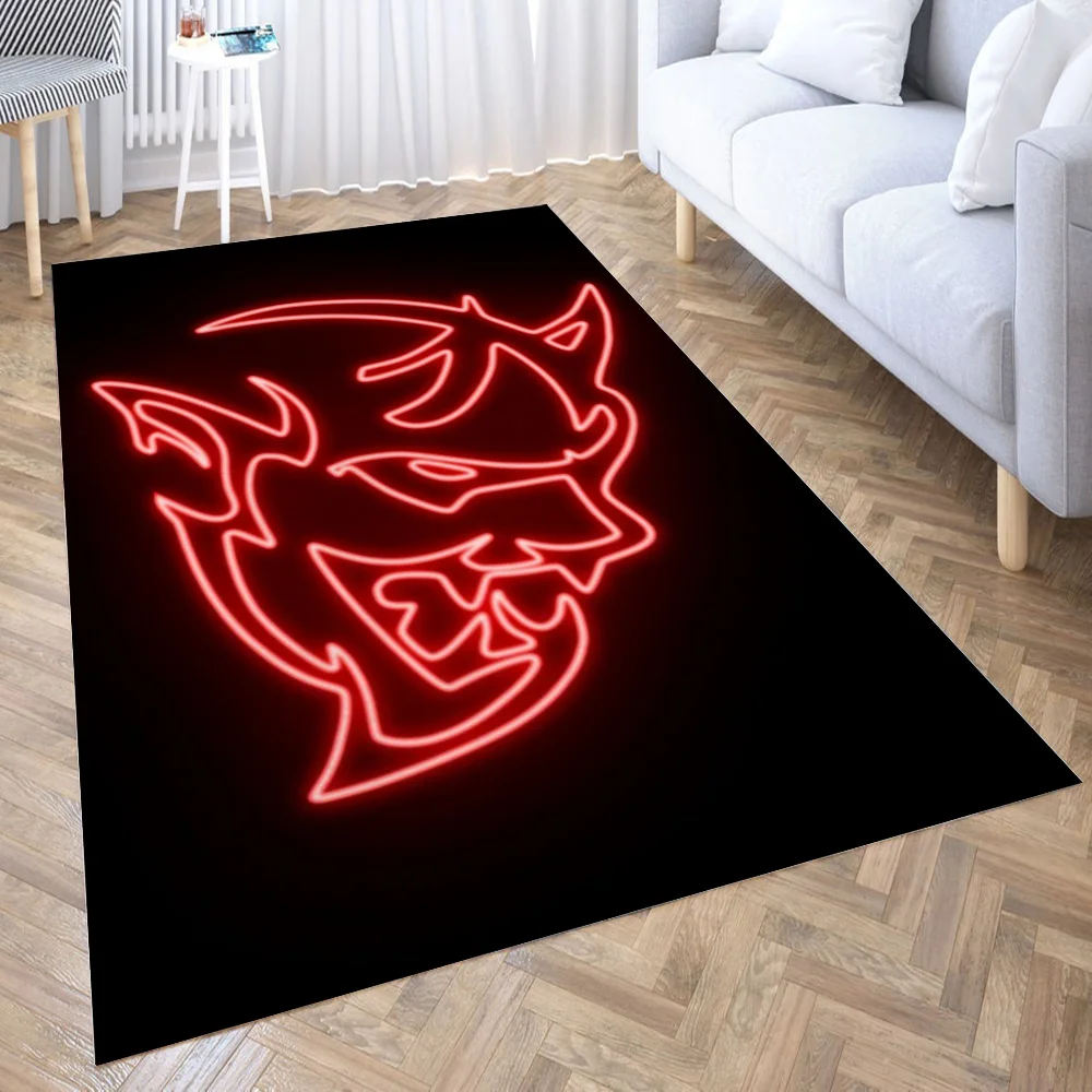 

Demon Neon Sign Carpet Living Room Large Area Rugs Bedroom Carpet Modern Home Living Room Decoration Floor Lounge Rug