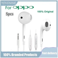 yovonine 5pcs for original oppo r11 earphone with 3 5mm plug wire controller earplugs gaming headset xiaomi oppo wireless