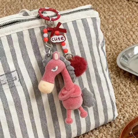 Флокированный пони брелок