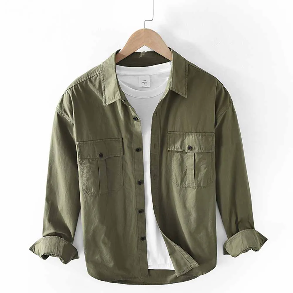 Plus Size Solid Long Sleeve Shirt Men Clothing Simple Slim Fit Casual Chemise Homme Wear Hot