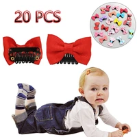 20pcs baby mini small bow hair clips hairpins safety cute hair pins ribbon barrettes for children girls kids hair accessories