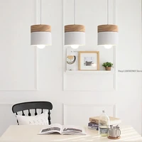 nordic simplicity led e27 pendant light modern macaron hanging lights home improvement iron and wood decoration lampara techo a