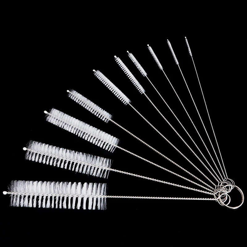 

Stainless Soft Hair Straw Cleaning Brush Set Nylon Bristle Kit Tube Bottle Straw Washing Cleaner Kitchen Crevice Small Brush