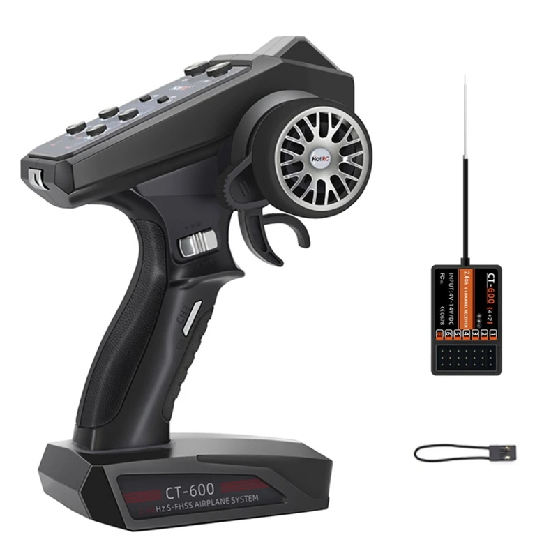 

CT-600 6CH 2.4GHz Remote Control Digital Radio Transmitter and Receiver for 1/8 1/10 RC Car Boat Tank Crawler TRX4 SCX10