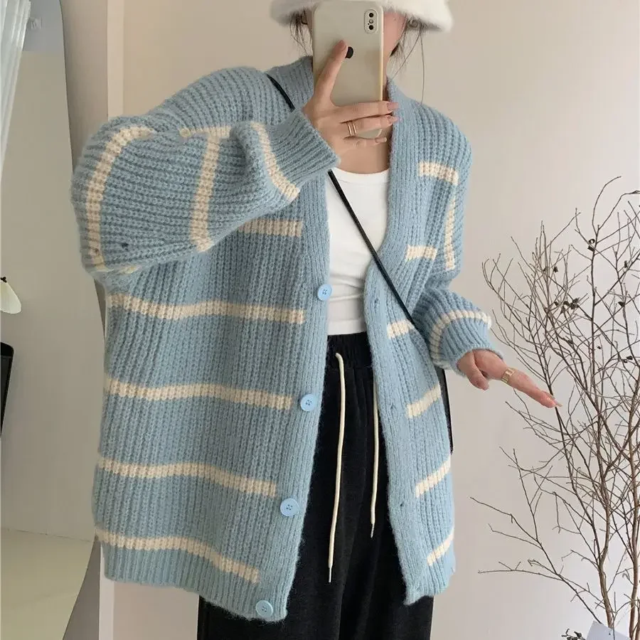 Корейская версия ленивого вязаного кардигана для женщин новый осенне-зимний