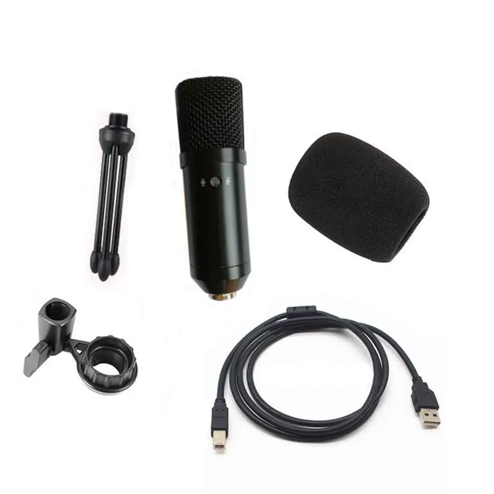 

Recording Universal Condenser Microphone Low Noise Portable Studio Aluminum Alloy USB Wired For Mobile Computer Online Chatting
