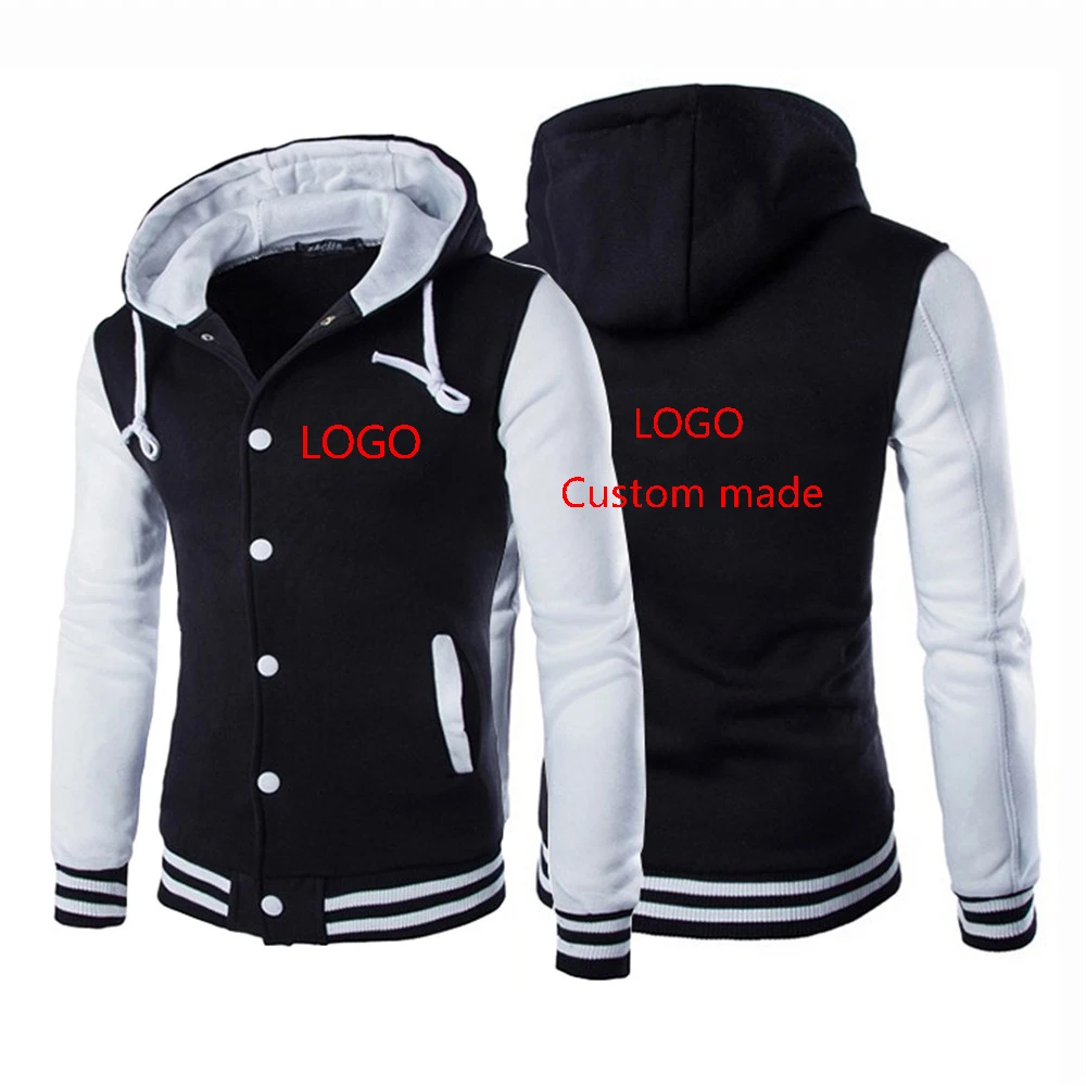 

2022 Logo Custom Made Printed Mens Hoodies Autumn Winter Loose Hooded Sweatshirts Sport Long Sleeve Padded Big Pockets Jacket