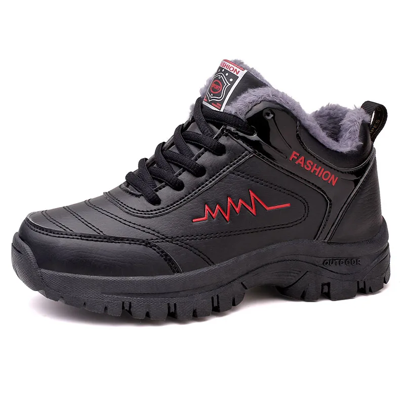 

Men Winter Snow Boots Waterproof Leather Sneakers Super Warm Men's Boots Outdoor Male Non-slip Rubber Ankle Boots Work Shoes