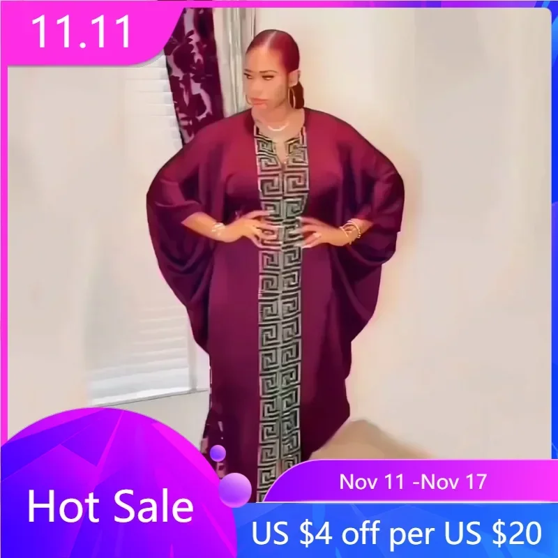 

2024 African Dresses for Women Robe Africaine Femme Fashion Style Ankara Outfits Abayas Kaftan Boubou Party Maxi Turkey Gowns