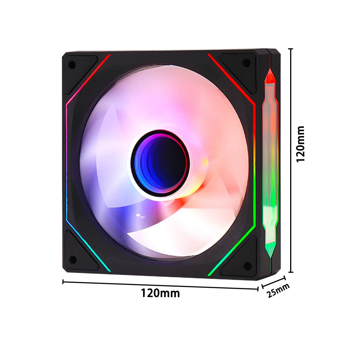 Вентилятор IWONGOU для компьютера черный 120 мм RGB 4 контакта 3 в 12 см |