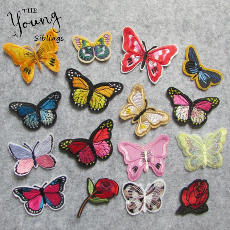 Высококачественные патчи-бабочки для одежды Аппликации с вышивкой утюгом