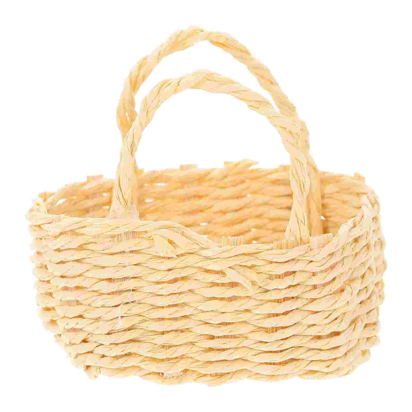 

Creative Mini Basket Mini Rattan Basket Model Micro Scene Basket Photography Prop