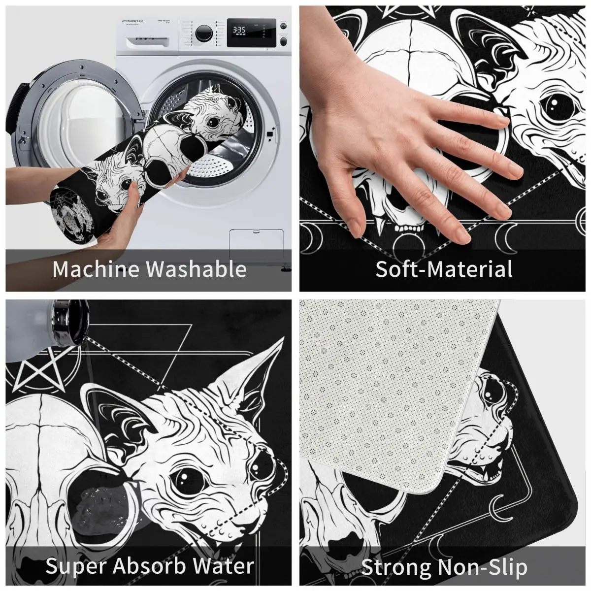 Нескользящий кухонный коврик с изображением животных для спальни культа Мяу
