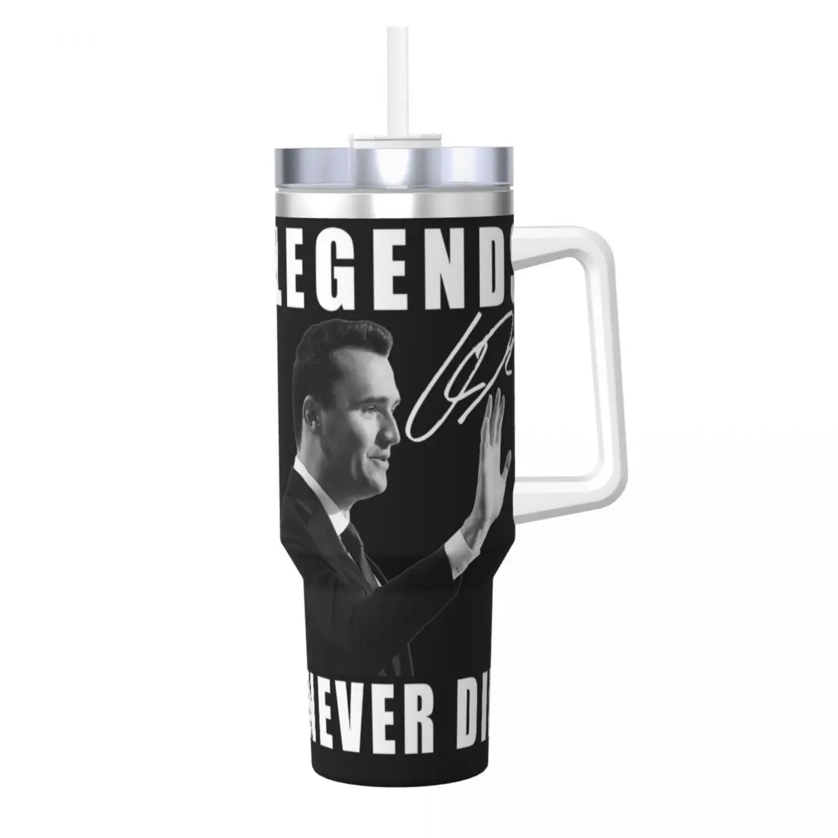 Фото Charlie Kirk Tumbler Legends Never Die Бутылка для холодной и горячей воды Сохранение тепла Термочашки из нержавеющей стали Чашки для вождения Чашка №1