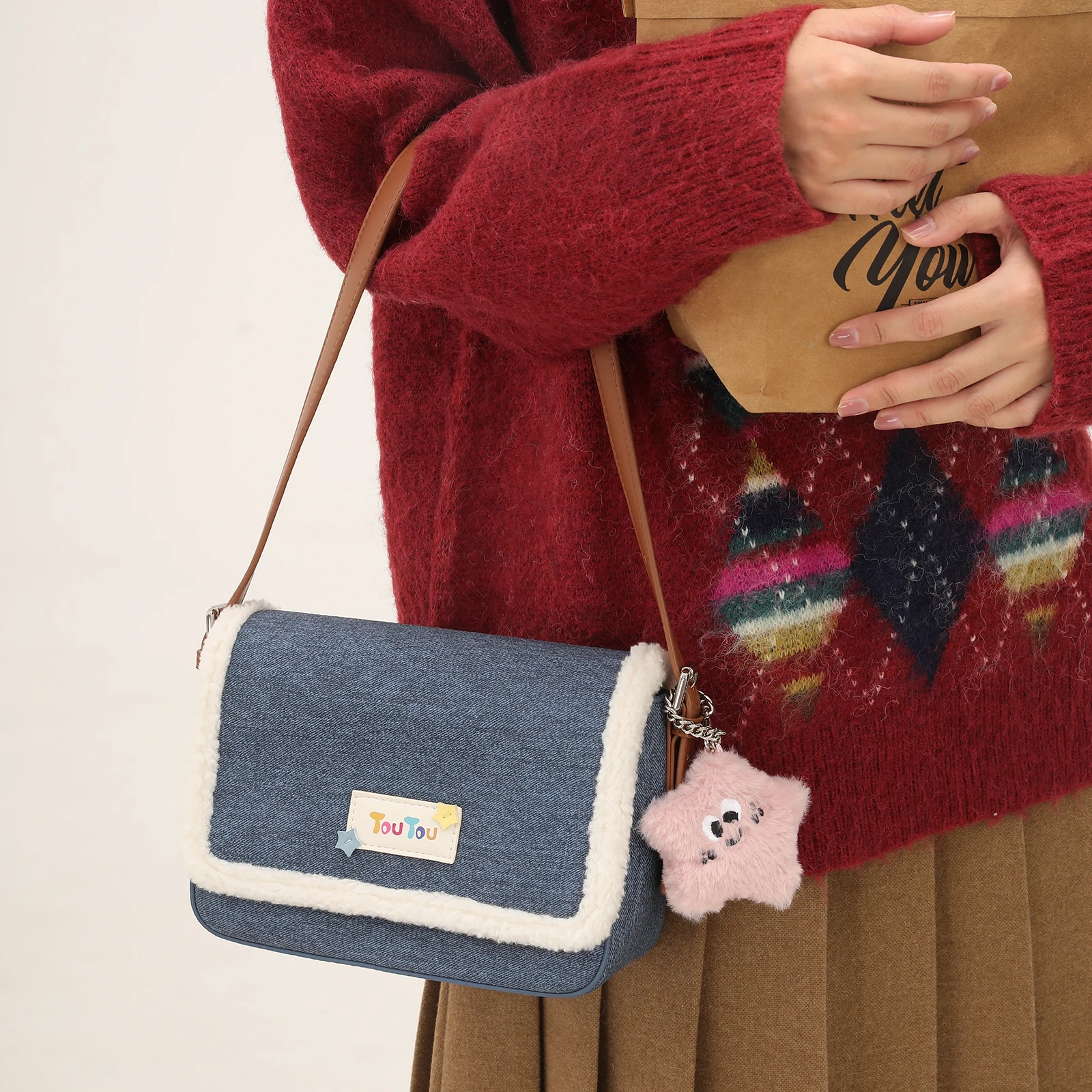 TOUTOU оригинальная сумка-тоут со звездой для рождественского подарка имитация