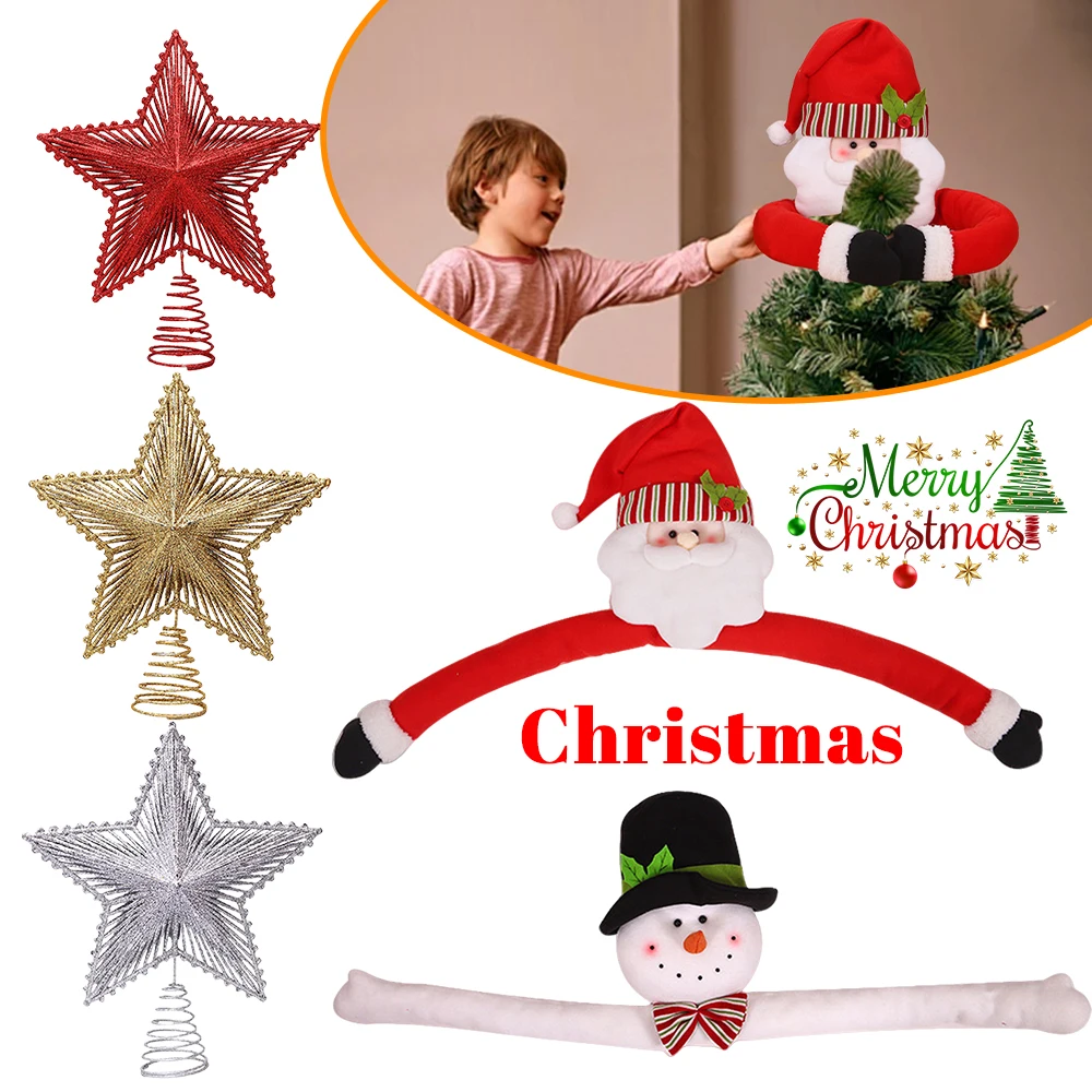 Санта-Клаус/Снеговик/звезда Рождественская елка Hugger Топпер рождественская