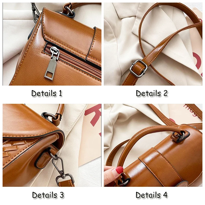 2023 Luxury Retro Shoulder Bags Women Versatile Crossbody Messenger Bag High Quality PU Leather Ladies Casual Vintage Handbag
