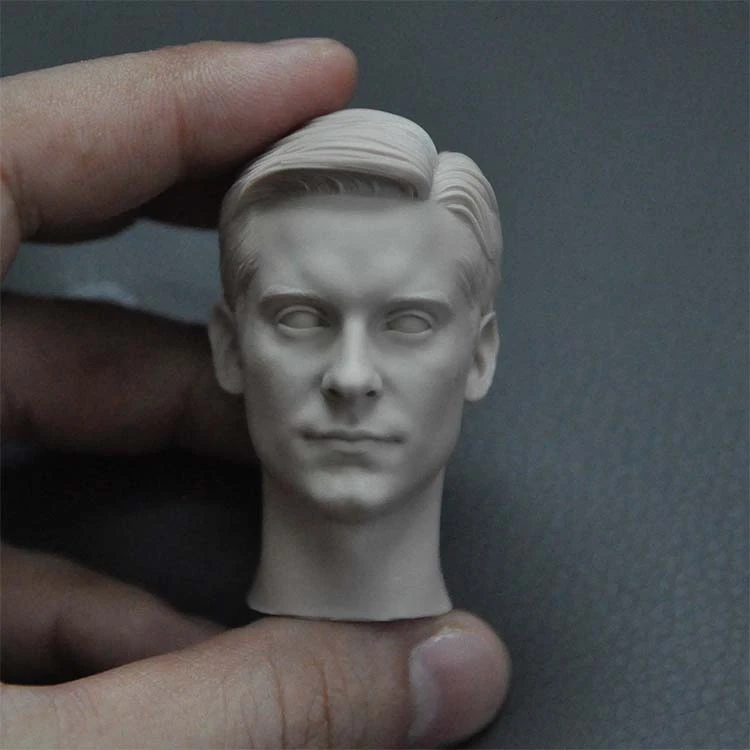 

1/6 Male Soldier Tobey Maguire Unpainted Head Sculpture Model Accessories Fit 12'' Action Figures Body In Stock
