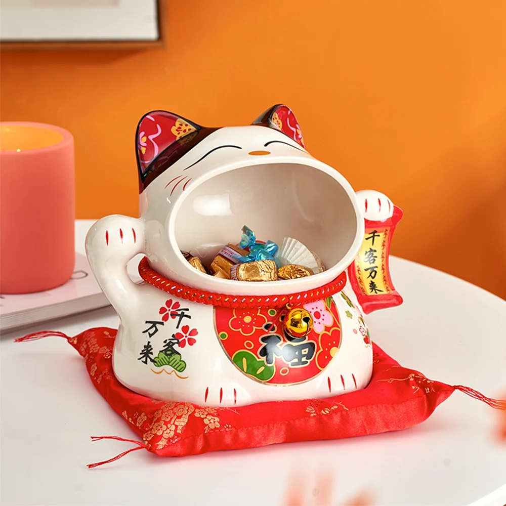 Новогодний Декор 2022 украшение в японском стиле с кошкой на удачу для гостиной