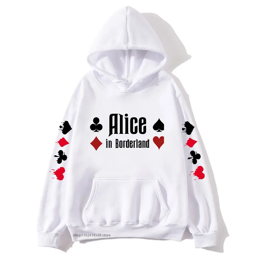 Горячая аниме Алиса в пограничье толстовка с капюшоном для пар мужская стиле