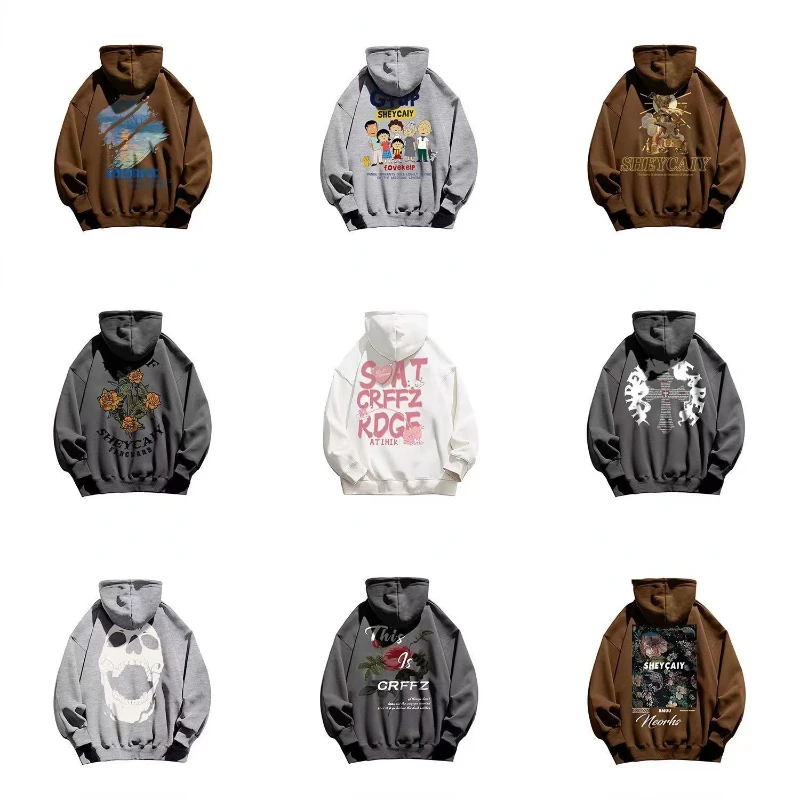 

New Cotton Men's Graphic Hoodies Anime Hooded Sweatshirt Sweaters Oversized Hoodie Hip-Hop Harajuku Unisex Streetwear Sportwear