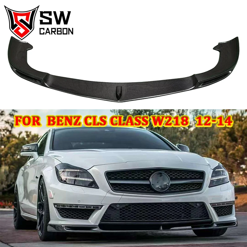 V-образный передний бампер из углеродного волокна для Mercedes-Benz CLS-Class W218 CLS63 Sport AMG