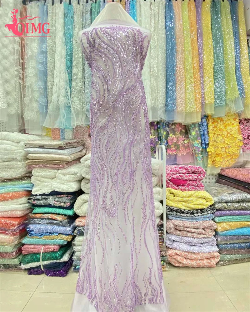 Горячая Распродажа африканская кружевная ткань OIMG 2024 блесток вышивка для жениха