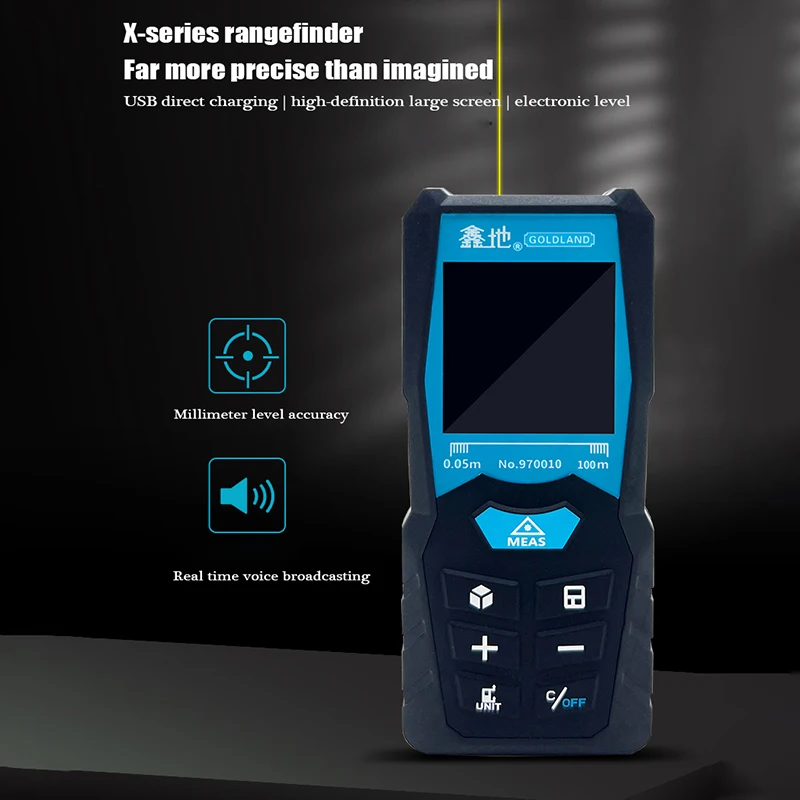 

100m Rangefinder Case Measurement Tool Laser Handheld Digital Distance Meter Electric Ruler Leveling Device Construction Tool