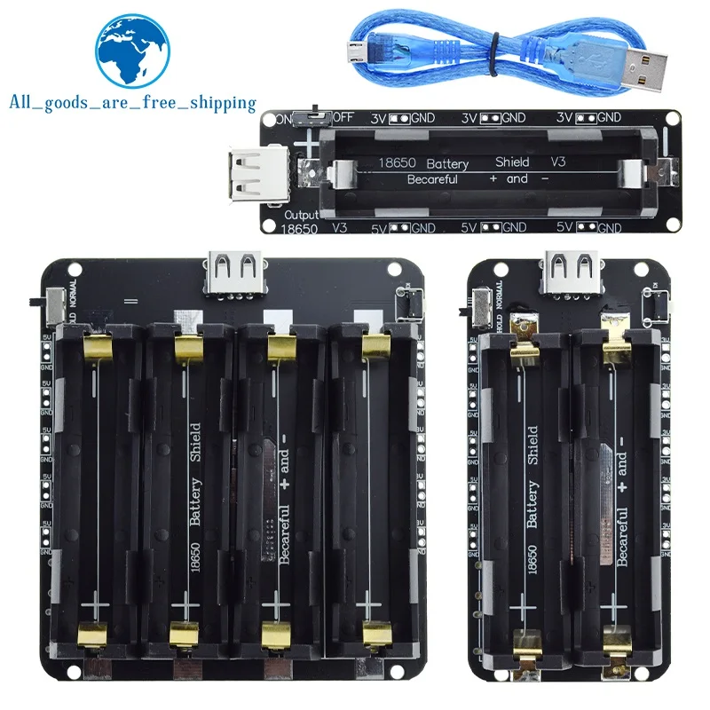 Плата расширения двухвольтной 18650 литиевой Φ V8, модуль 5 В/3 А, 3 В/1 А Micro USB для Arduino ESP32 ESP8266 Плата расширения двухвольтной 18650 литиевой Φ V8, модуль 5 В/3 А, 3 В/1 А Micro USB для Arduino ESP32 ESP8266