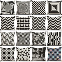 black white geometric striped cushion cover 4545 pillow case modern home living room decor throw pillowcase linen pillow cover