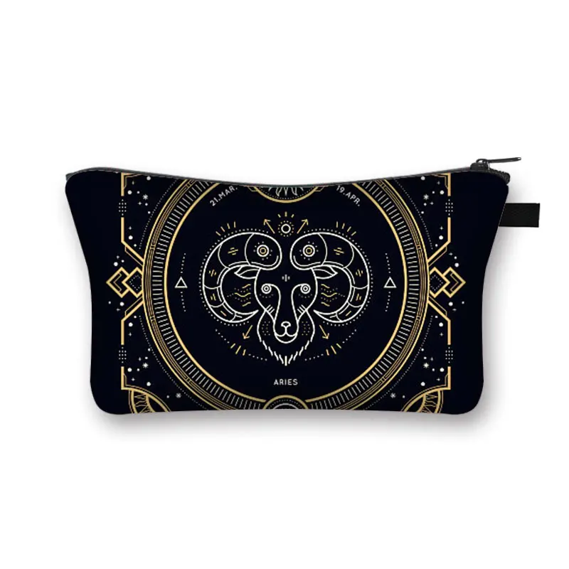 

New Zodiac Sign Cosmetic Case Women Beauty Makeup Bags Ladies Zipper Pouch Lipstick Bag Girls Cosmetic Case Cosmetic Organizer